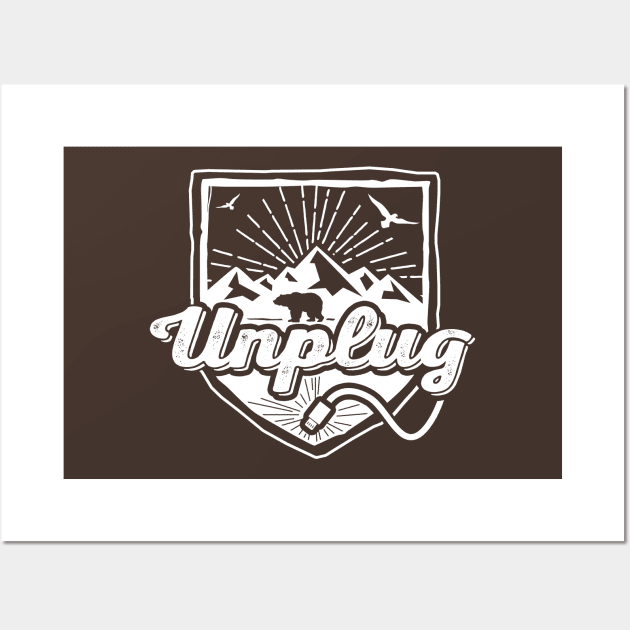 Unplug - Mountains Wall Art by hillsboroughdesignco